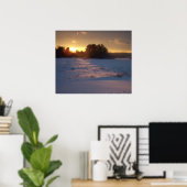 Sonnenuntergang über dem Feld Poster (Heimbüro)