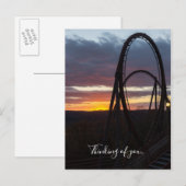 Sonnenuntergang über dem Feuer denken Sie Postkart Postkarte (Vorne/Hinten)