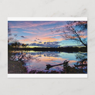 Sonnenuntergang über dem Fluss Catawba im Norden v Postkarte