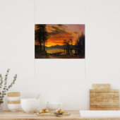 Sonnenuntergang über dem Fluss Poster (Küche)