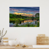 Sonnenuntergang über dem Fluss Poster (Küche)