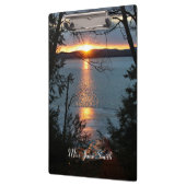 Sonnenuntergang über dem Forest Lake Clipboard Klemmbrett (Links)