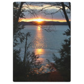 Sonnenuntergang über dem Forest Lake Clipboard Klemmbrett (Rückseite)