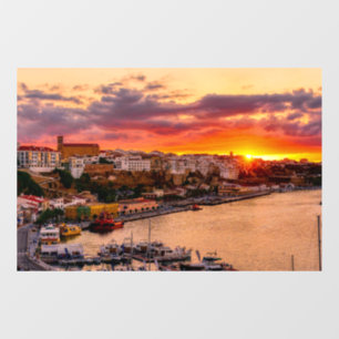 Sonnenuntergang über dem Hafen von Mahon - Menorca Fensteraufkleber