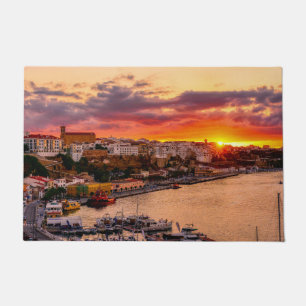 Sonnenuntergang über dem Hafen von Mahon - Menorca Fußmatte