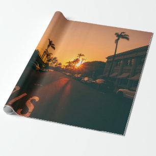 Sonnenuntergang über dem Horizont Geschenkpapier