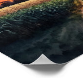 Sonnenuntergang über dem Kornfeld Poster (Ecke)