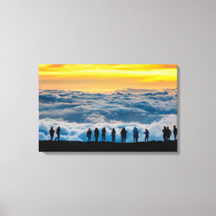 Sonnenuntergang über dem leinwanddruck