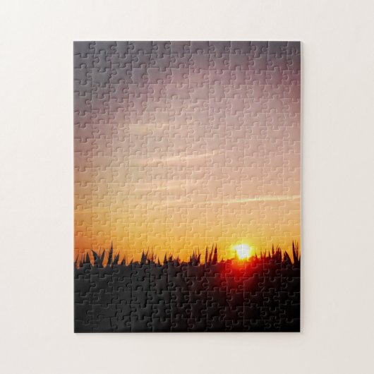 Sonnenuntergang über dem Maisfeld Puzzle (Vertikal)