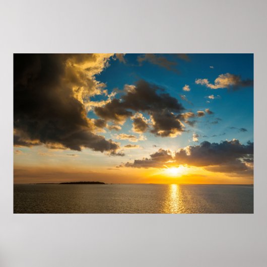 Sonnenuntergang über dem Meer, Fidschi Poster (Vorne)