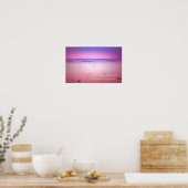 Sonnenuntergang über dem Meer mit Zitat Poster (Küche)