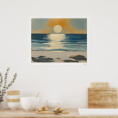 Sonnenuntergang über dem Meer Poster (Küche)