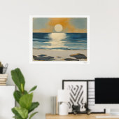 Sonnenuntergang über dem Meer Poster (Heimbüro)