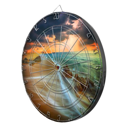 Sonnenuntergang über dem Meeresgrund Dartscheibe (Vorderseite rechts)