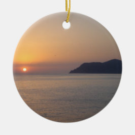 Sonnenuntergang über dem Mittelmeer Keramik Ornament