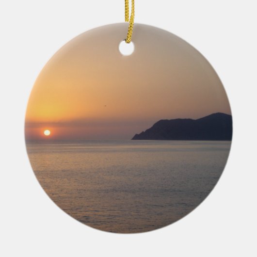 Sonnenuntergang über dem Mittelmeer Keramik Ornament (Vorne)