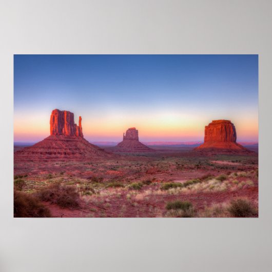 Sonnenuntergang über dem Monumental Arizona Poster (Vorne)
