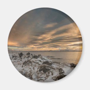 Sonnenuntergang über dem Myvatn-See, Island Magnet