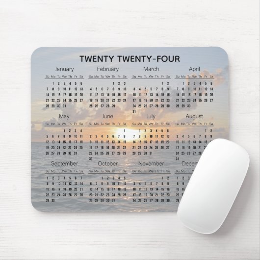 Sonnenuntergang über dem Ocean Design 2024 Kalende Mousepad (Mit Mouse)