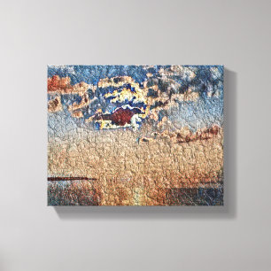 Sonnenuntergang über dem Ozean Leinwand Foto druck