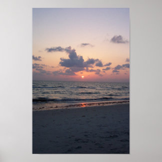 Sonnenuntergang über dem Ozean Poster