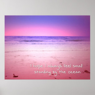 Sonnenuntergang über dem Ozeanwasser mit Zitat Poster
