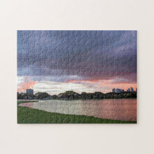 Sonnenuntergang über dem Park Puzzle