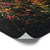 Sonnenuntergang über dem ruhigen Waldfluss Poster (Ecke)