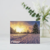 Sonnenuntergang über dem schneebedeckten Winterpar Postkarte (Stehend Vorderseite)