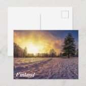 Sonnenuntergang über dem schneebedeckten Winterpar Postkarte (Vorne/Hinten)