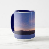 Sonnenuntergang über dem schneebedeckten Wintersee Tasse (Vorderseite Links)