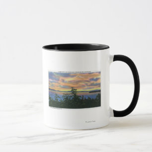 Sonnenuntergang über dem See, Adirondack Mts Tasse