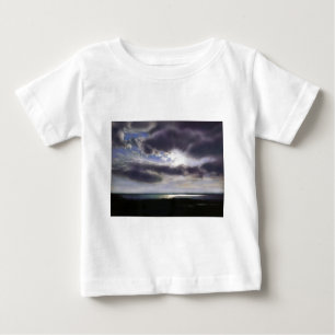 Sonnenuntergang über dem See Aquarell Baby T-shirt