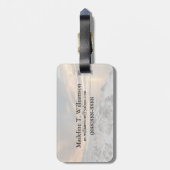 Sonnenuntergang über dem See Myvatn, Island Gepäckanhänger (Rückseite vertikal)