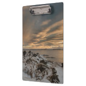 Sonnenuntergang über dem See Myvatn, Island Klemmbrett (Links)