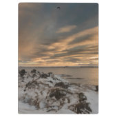 Sonnenuntergang über dem See Myvatn, Island Klemmbrett (Rückseite)