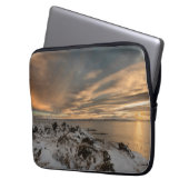 Sonnenuntergang über dem See Myvatn, Island Laptopschutzhülle (Vorderseite Links)