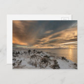 Sonnenuntergang über dem See Myvatn, Island Postkarte (Vorne/Hinten)