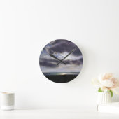 Sonnenuntergang über dem See Runde Wanduhr (Zuhause)