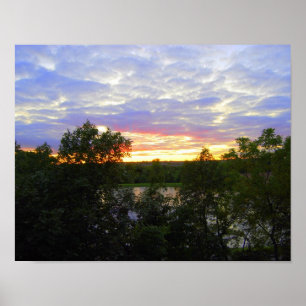 Sonnenuntergang über dem Stilwell-Teich (14x11 Zol Poster