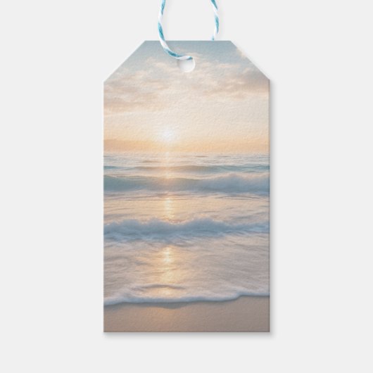 Sonnenuntergang über dem Strand Geschenkanhänger (Vorderseite)