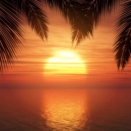 Sonnenuntergang über dem Strand Strandtuch