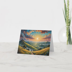 Sonnenuntergang über dem Tal Dankeskarte