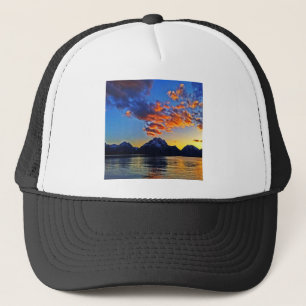 Sonnenuntergang über dem Tetons Truckerkappe