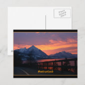 Sonnenuntergang über dem Thunersee bei Interlaken  Postkarte (Vorne/Hinten)