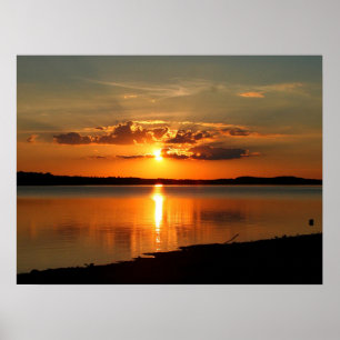 Sonnenuntergang über dem Thurmondsee Poster
