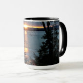Sonnenuntergang über dem Wald Lake Kaffee Umarmung Tasse (VorderseiteRechts)