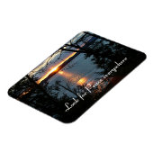 Sonnenuntergang über dem Waldsee Flexible Magnet (Linke Seite)