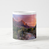 Sonnenuntergang über dem Watchman Jumbo-Tasse (Vorderseite)