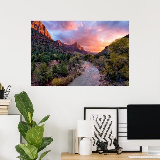 Sonnenuntergang über dem Watchman Poster (Heimbüro)